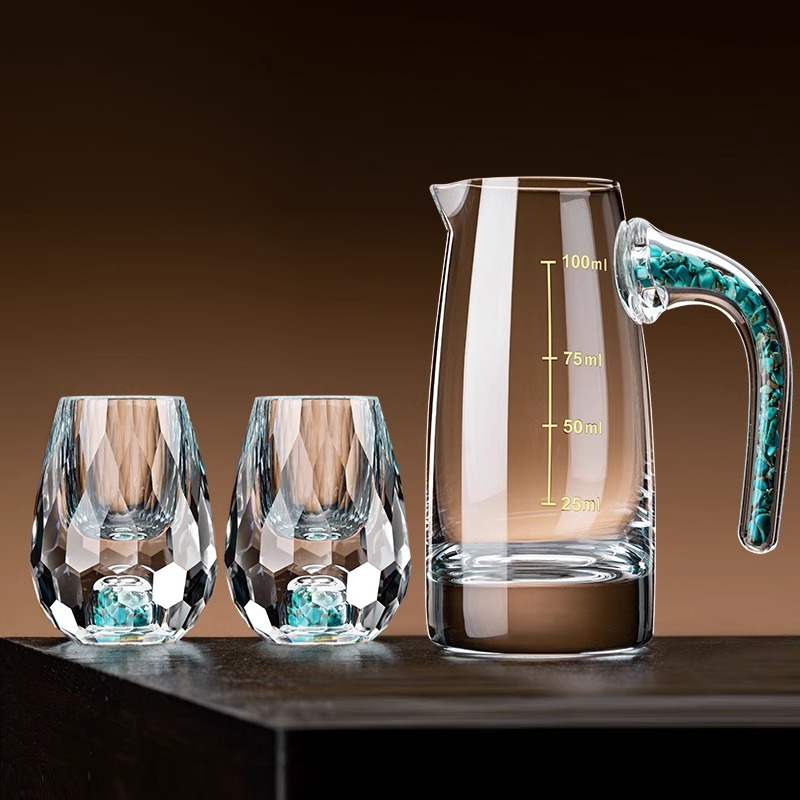 高级感水晶玻璃白酒杯家用轻奢高档二两分酒器一口小酒杯子酒具