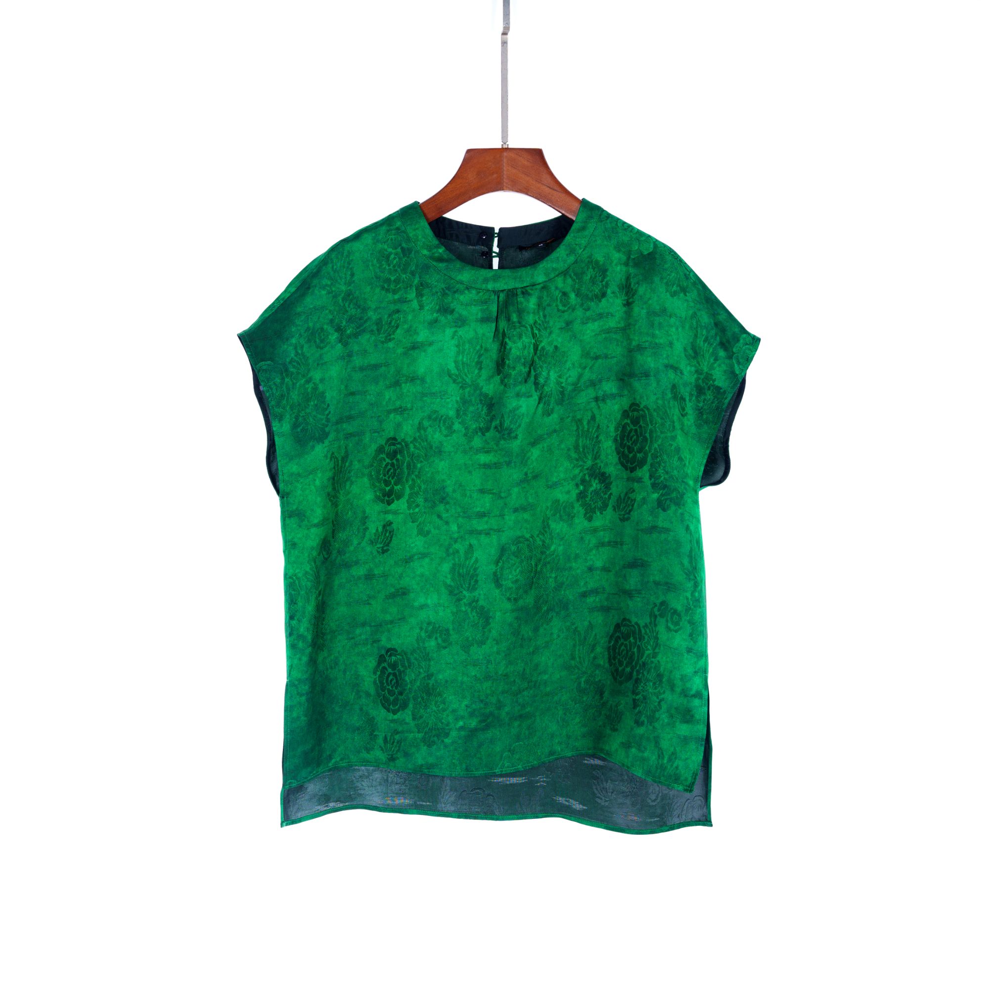 朱总原创设计L25T-2C272.花影沁翠上衣