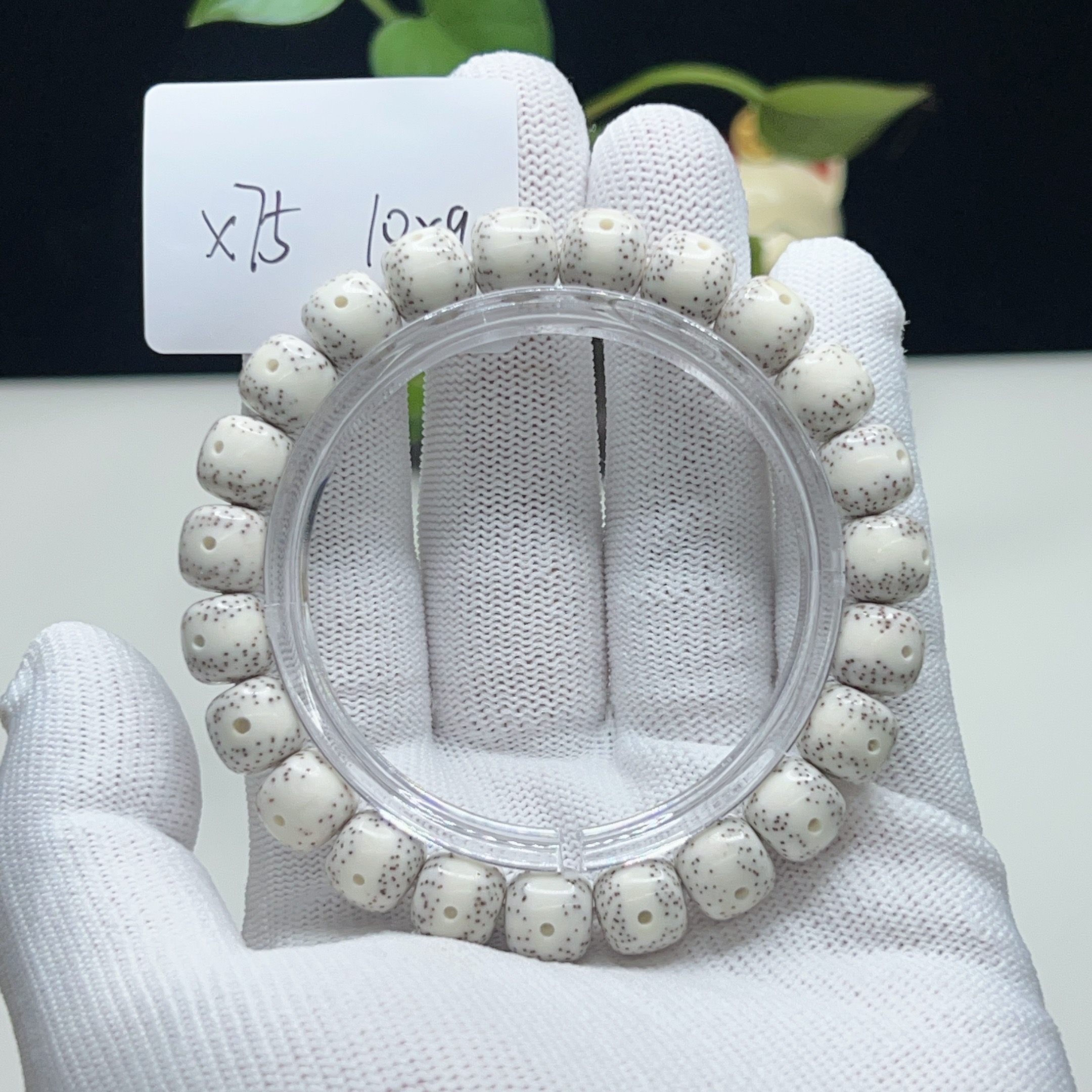 X75原生态10×9正月通体大留白月朗星稀一物一图星月菩提手串
