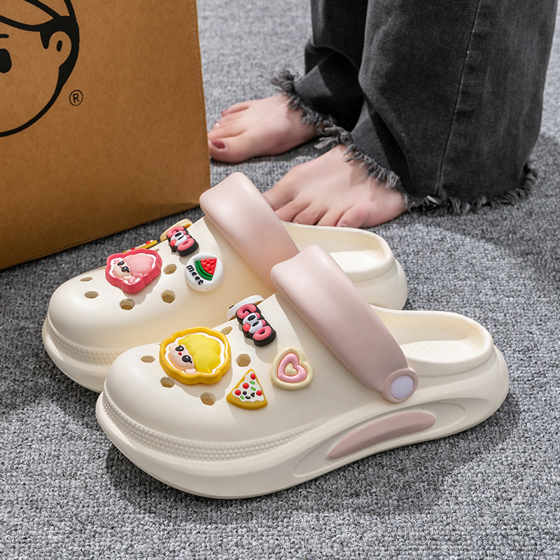 厚底时尚洞洞鞋女夏季外穿2025新款厚底防滑软底拖鞋女