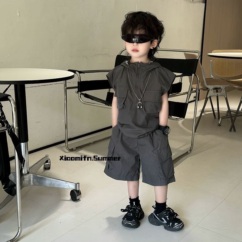 童装男童夏装套装2025新款儿童夏季薄款儿童时尚短袖短裤两件套潮