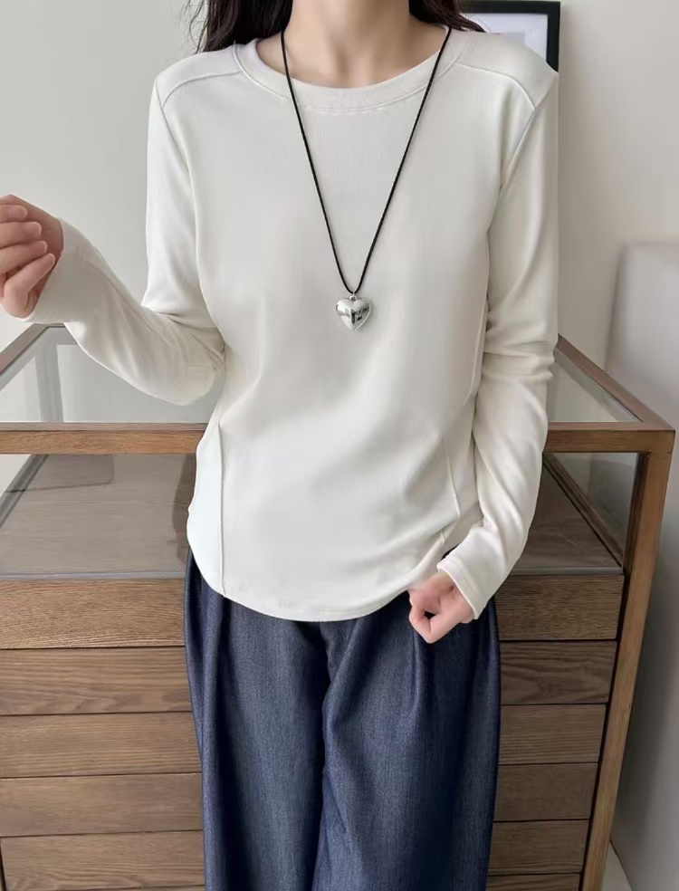 糯米绒鱼骨线打底衫保亲肤修身百搭女款保暖