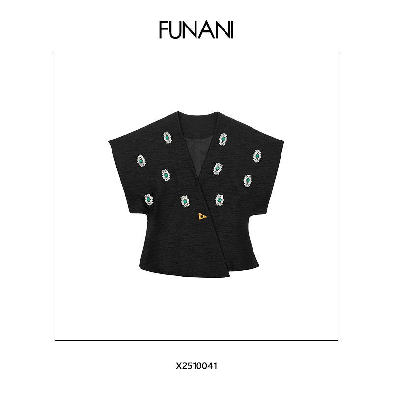 FUNANI "绿宝石" Vintage手工坊奢牌宽松显瘦上衣 X2510041