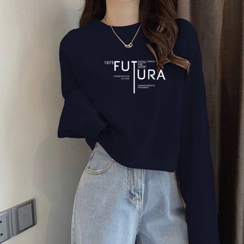 圆领卫衣女士2025秋冬季新款时尚欧货宽松休闲套头长袖纯棉上衣潮