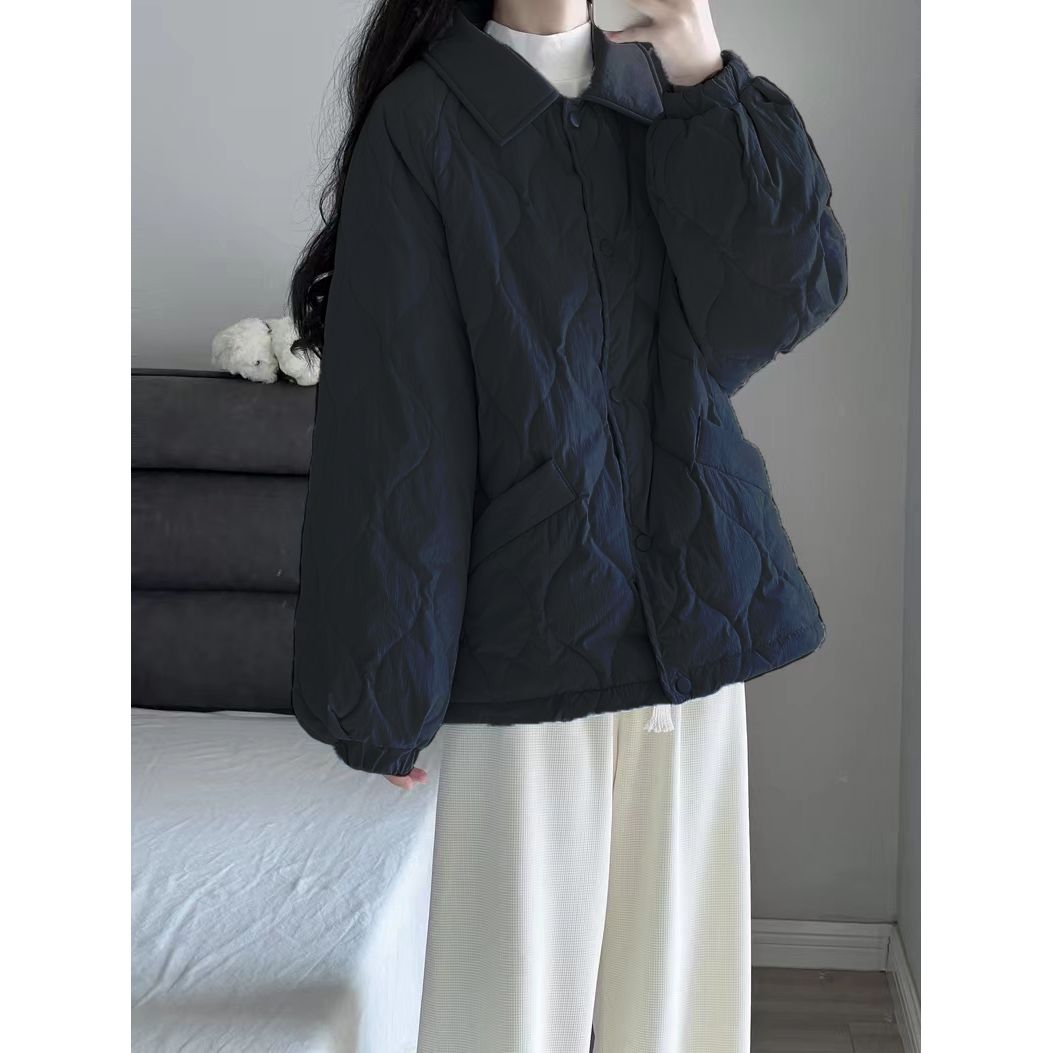 2025年秋冬新款轻薄服女面包服宽松翻领韩版短款衣外套潮