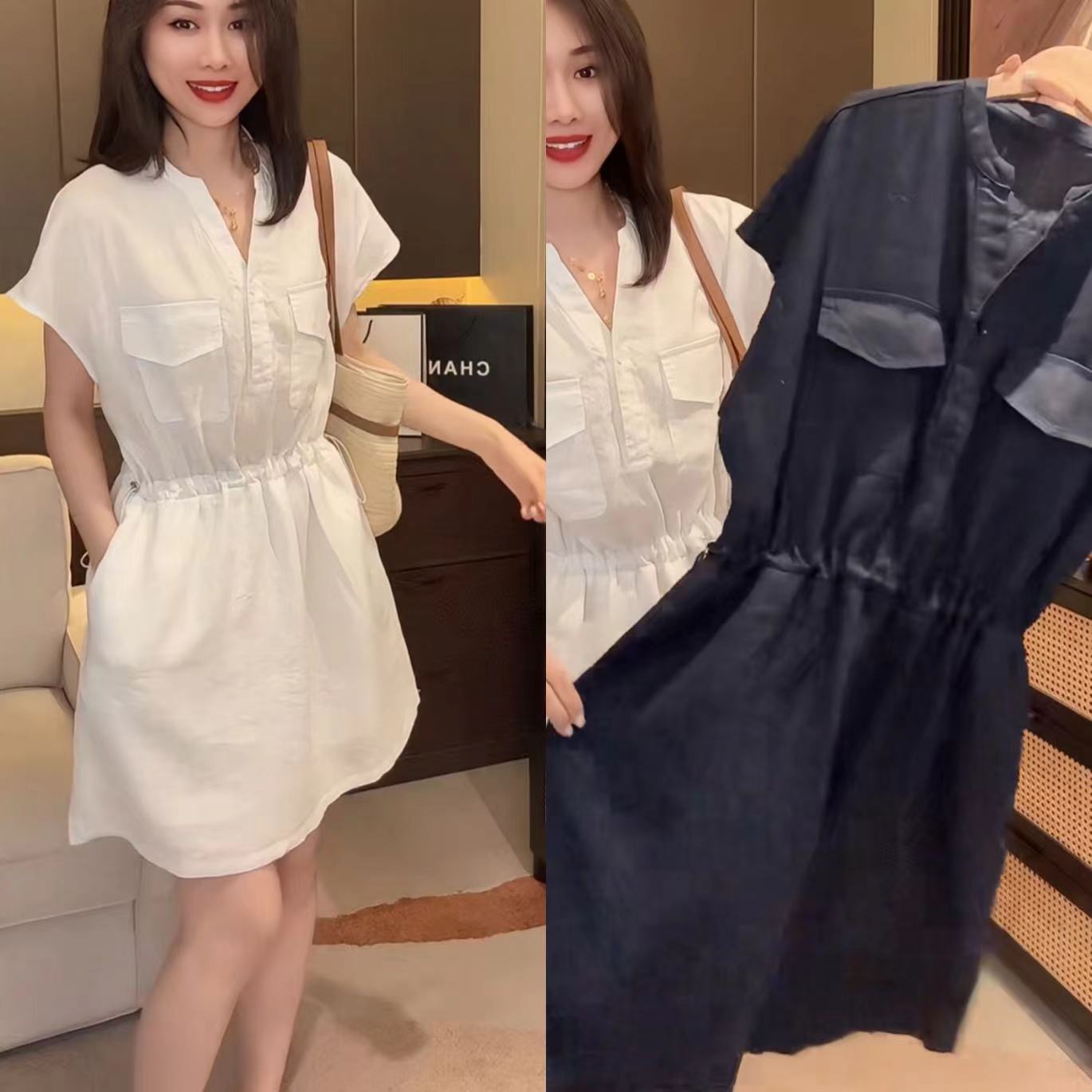 夏季宽松收腰时尚气质显瘦连衣裙