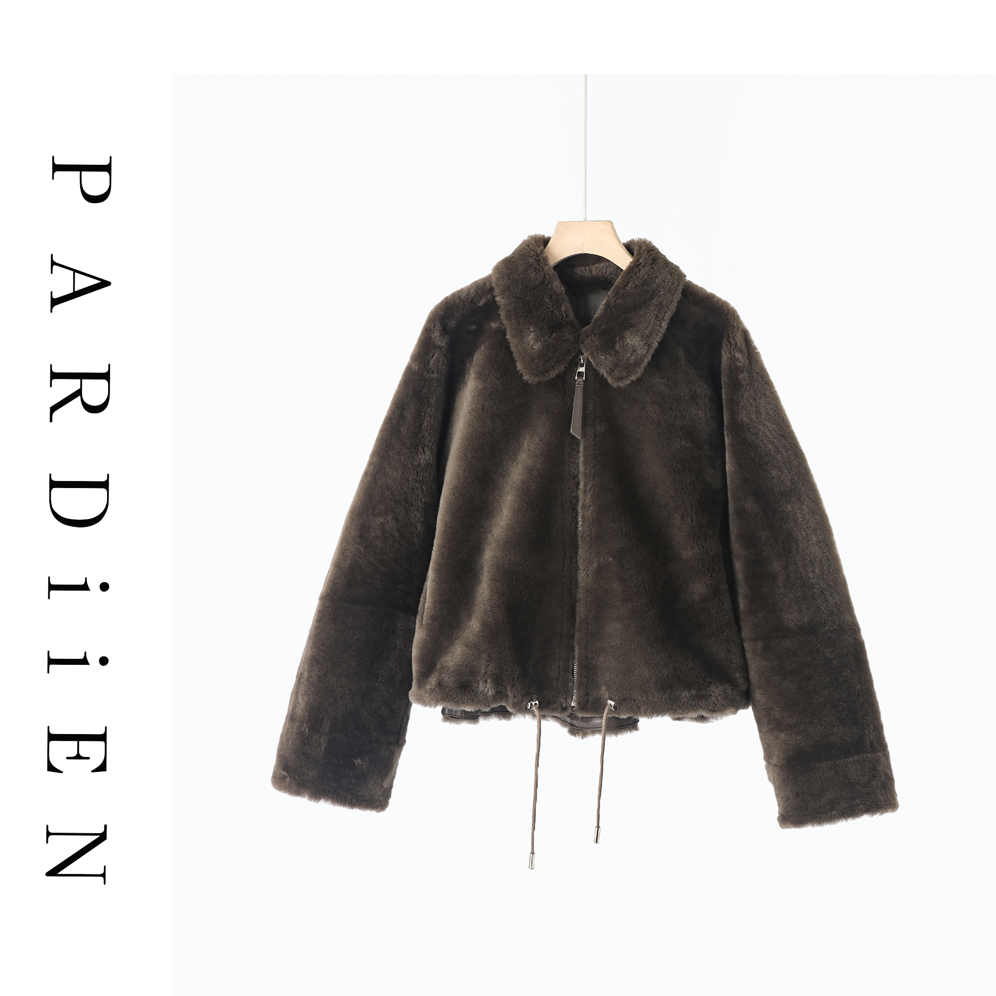 【北总严选】帕迪恩抽绳下摆皮毛一体翻领短款外套25PD-25F3106