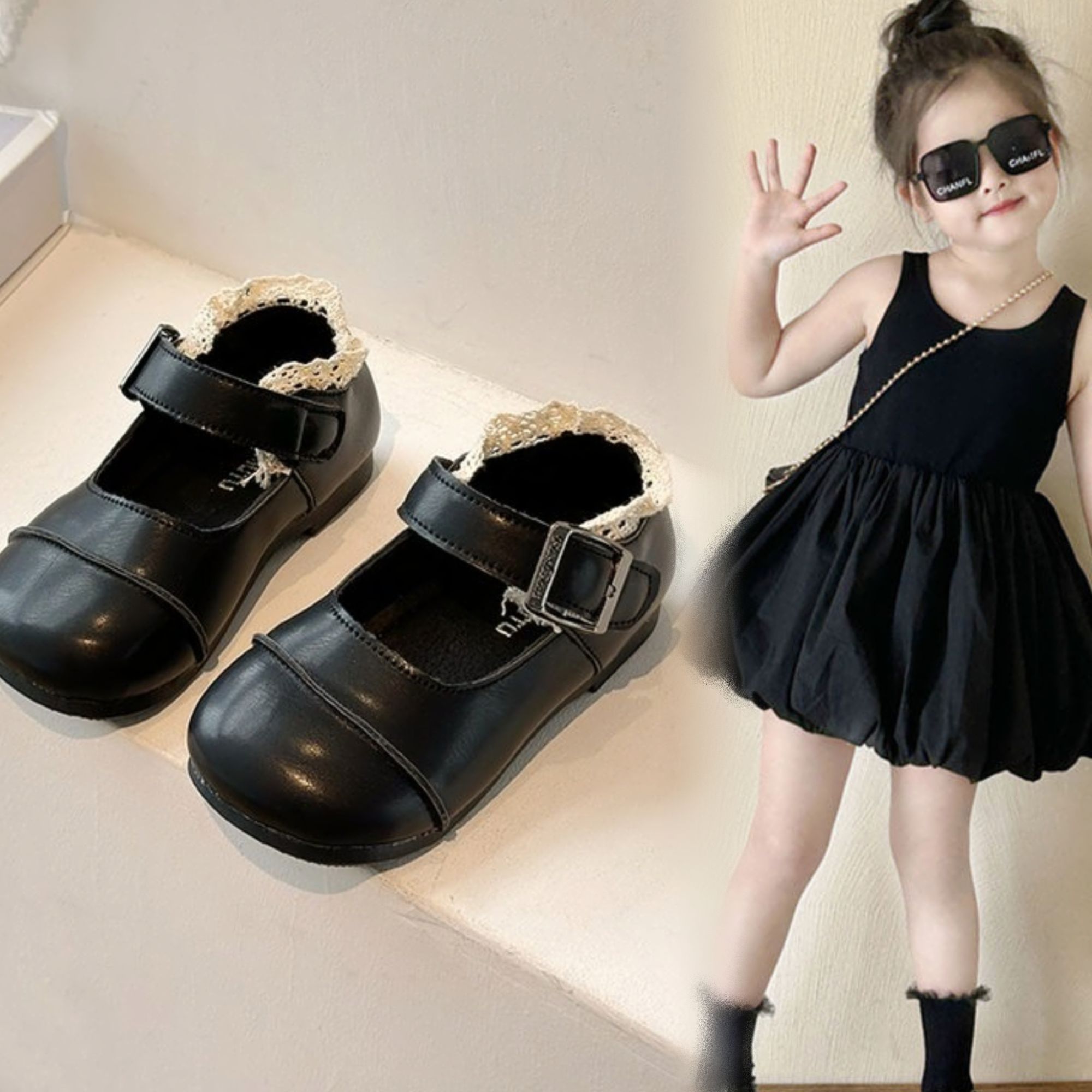 ABC 英伦小皮鞋2025新款春秋款女童洋气儿童公主鞋软底宝宝演出鞋