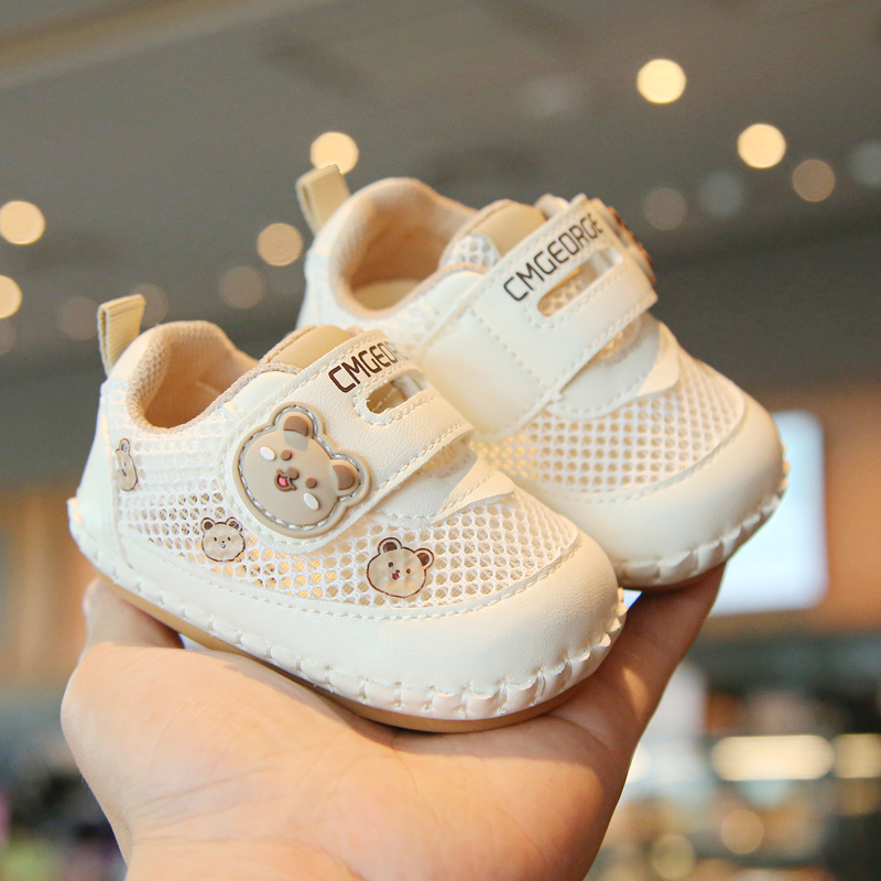 宝宝春秋季单网凉鞋0-2岁男女宝宝软底透气防滑学步鞋