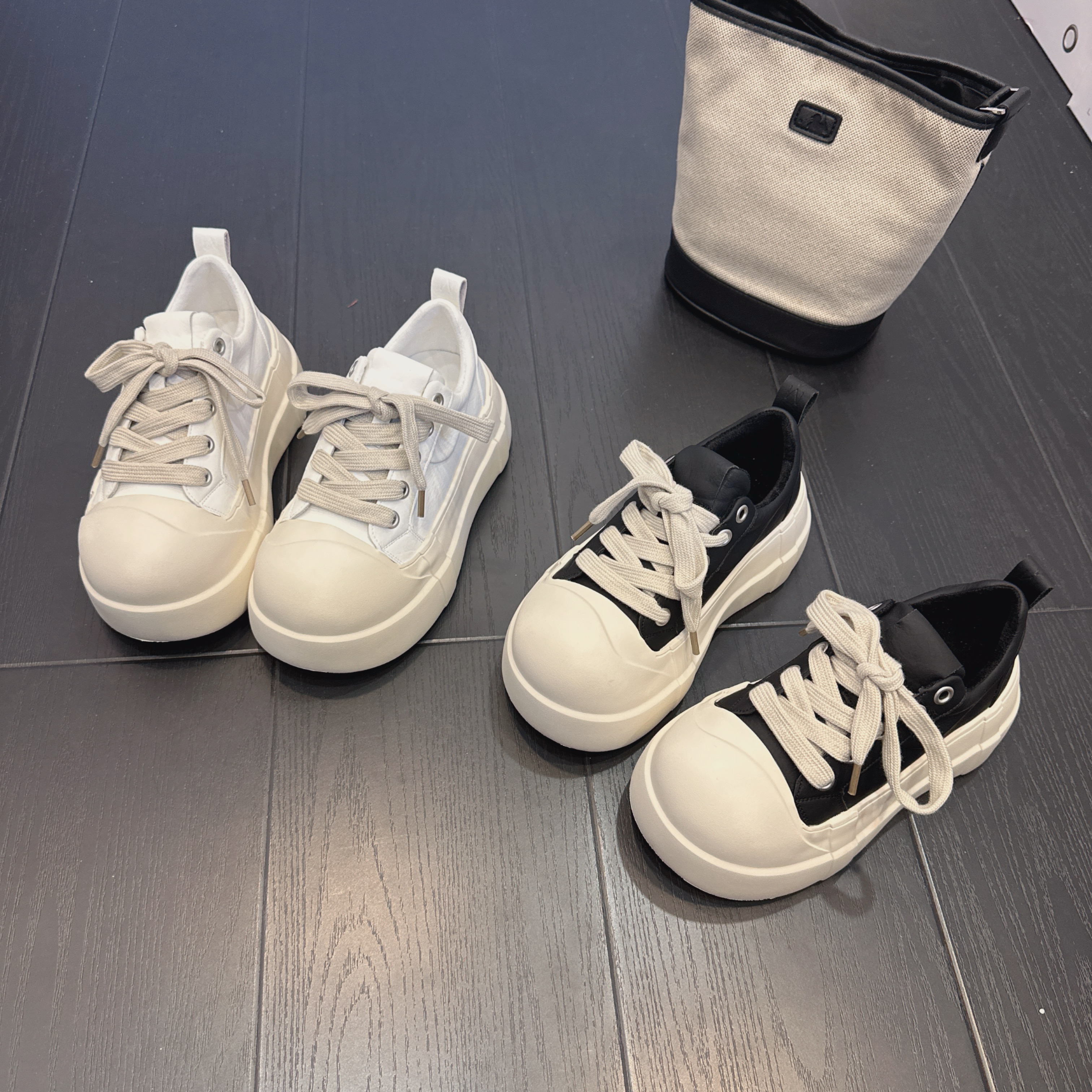 厚底板鞋交叉绑带运动百搭冬季秋季休闲板鞋时尚透气真皮春季ins