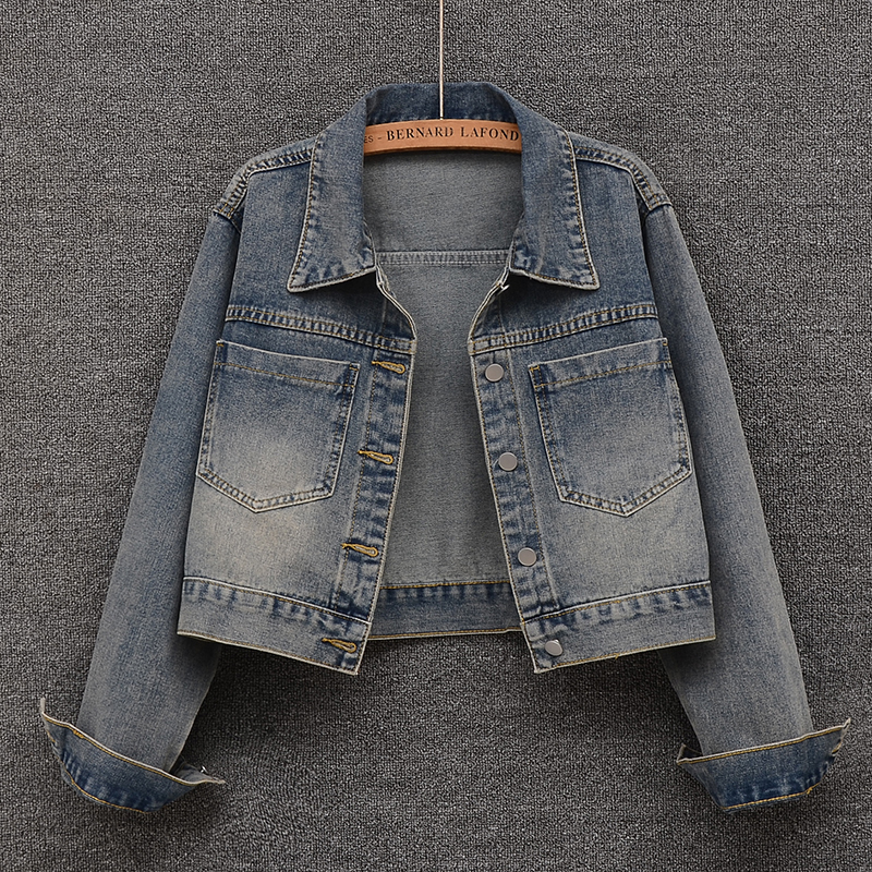 美式牛仔外套女短款2025年春秋港味复古设计感宽松小个子夹克上衣