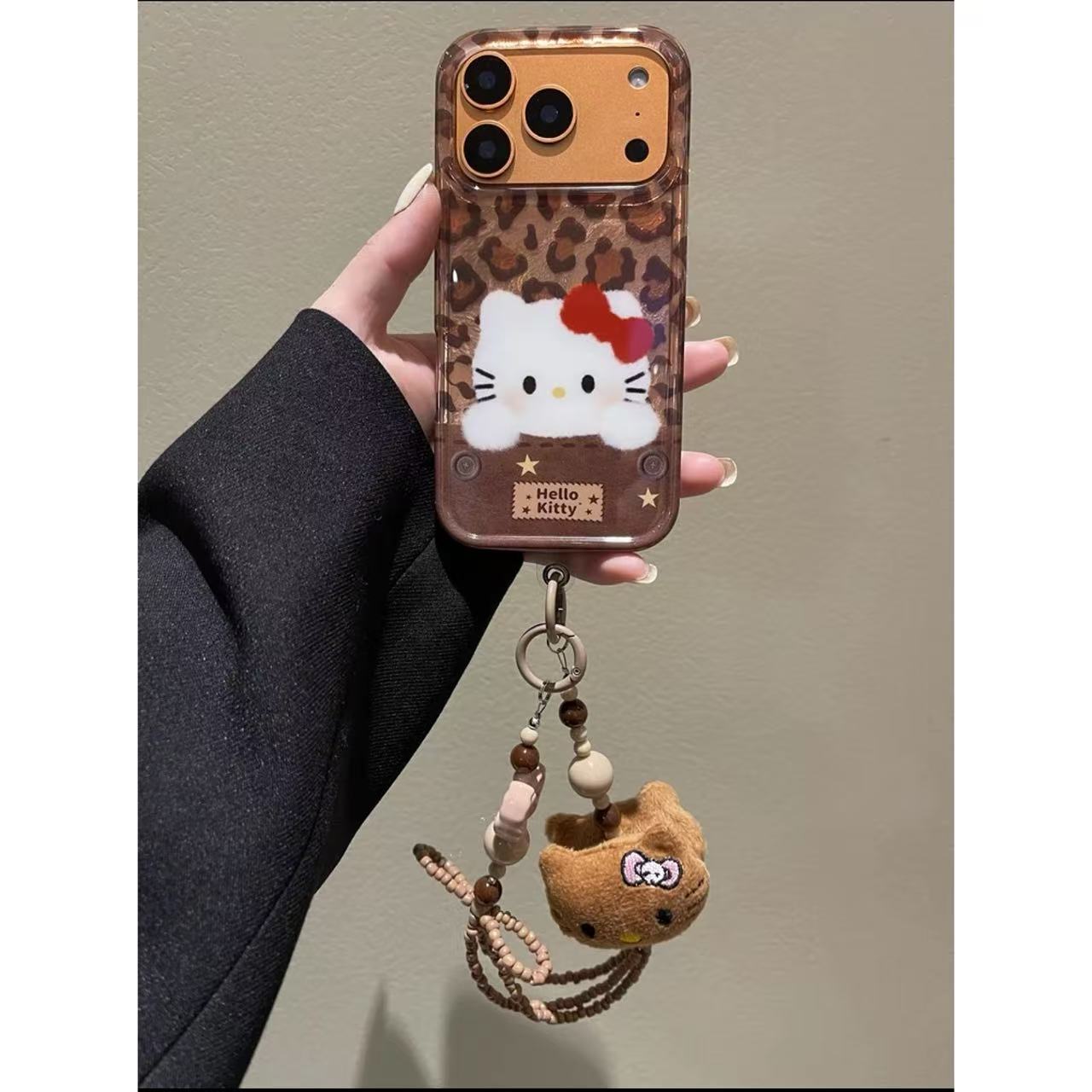 美式豹纹猫咪iPhone17promax手机壳苹果16pro手绳15pro女14pro/13