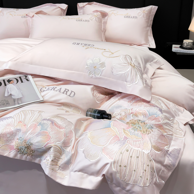 四件套100全棉纯棉床单被套高级家纺床上用品床笠款200*2.3米被罩