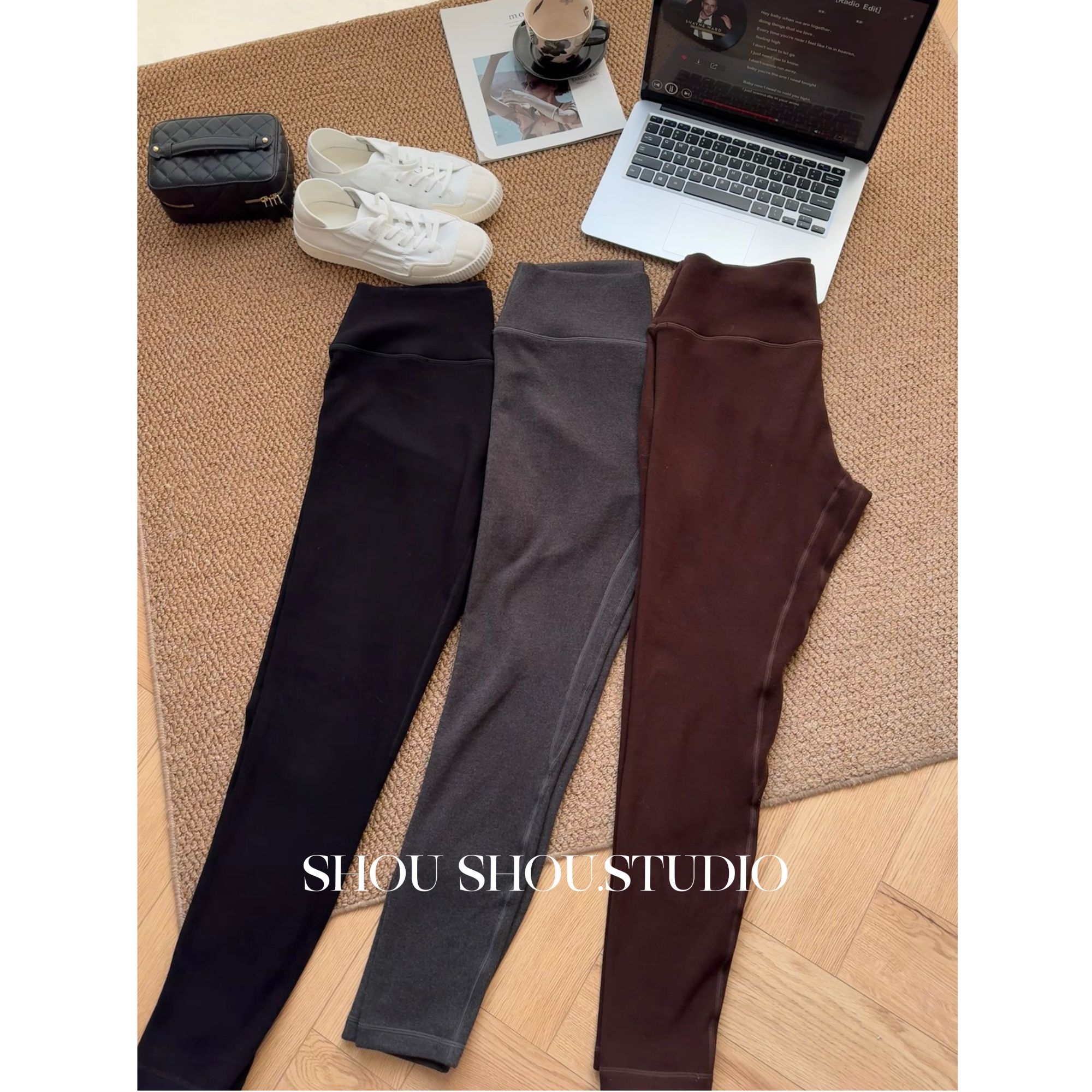 【瘦瘦】果冻暖绒-大码加厚高腰提臀紧身不掉档高个子瑜伽裤S02279