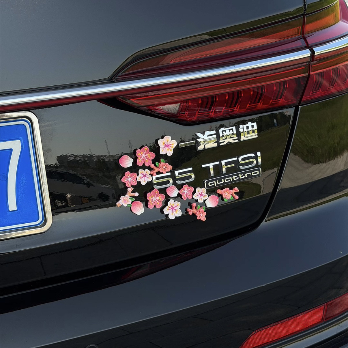 3d立体桃花车贴汽车电动车花朵装饰贴无痕点胶内饰树脂樱花