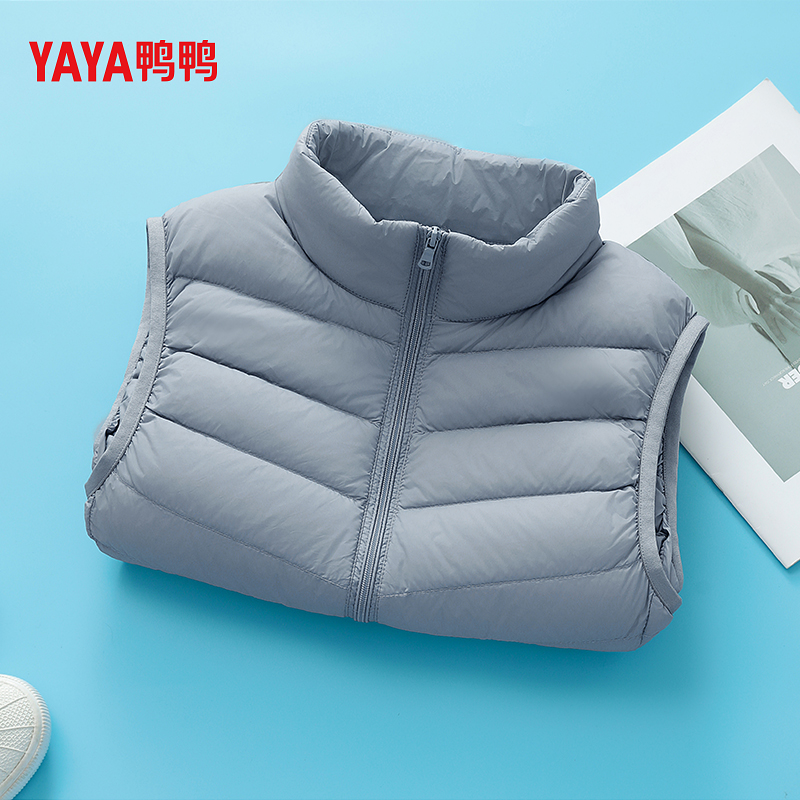 鸭鸭2025新款轻薄秋冬排骨羽绒马甲女短款时尚韩版90绒内胆外套