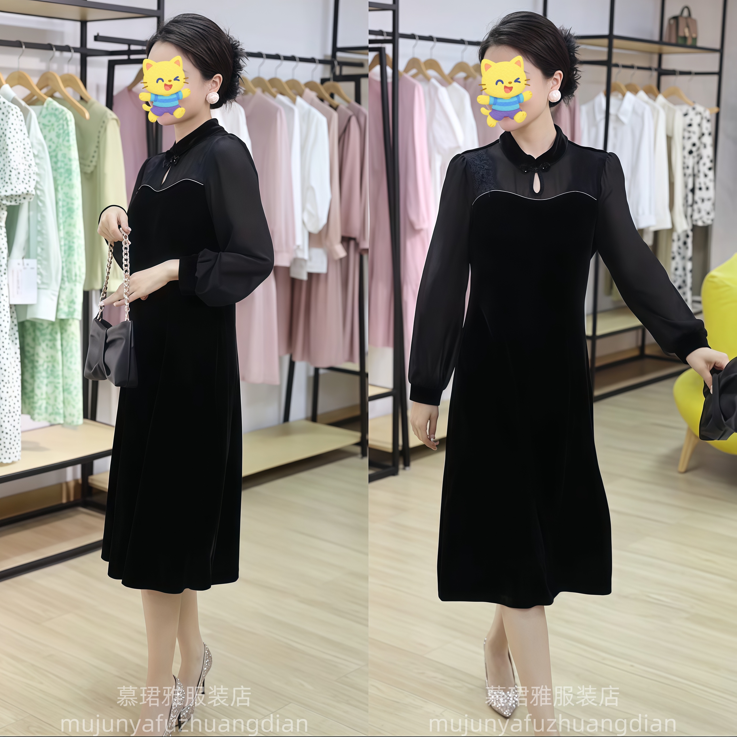 高级感高端妈妈连衣裙女春装2025新款十三行爆款品牌小香风