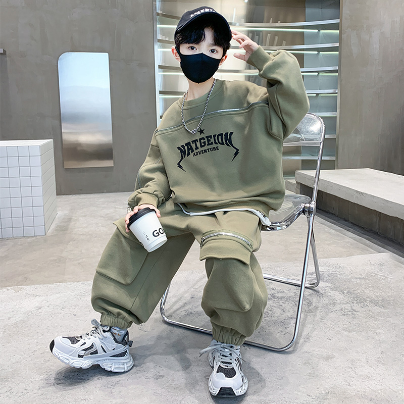 男童秋装套装酷帅2025新款儿童春秋款卫衣运动服中大童秋季衣服潮