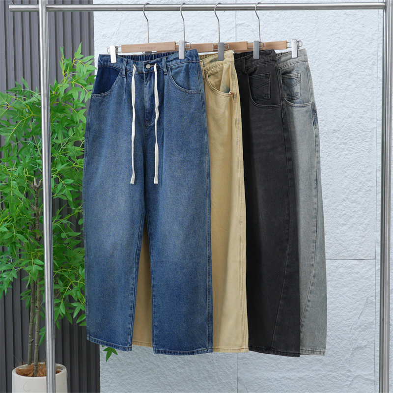 秋季男士棉感舒适设计感独特简约百搭休闲直筒牛仔裤ZJ371/ZJ372