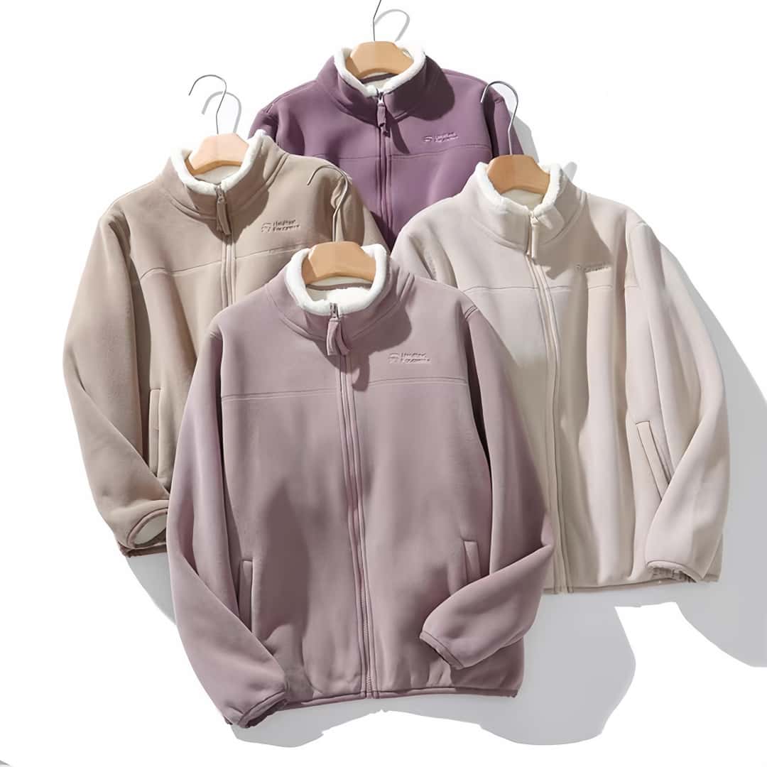 大码女装100-200斤冬季新款休闲百搭加绒加厚保暖长袖立领外套女