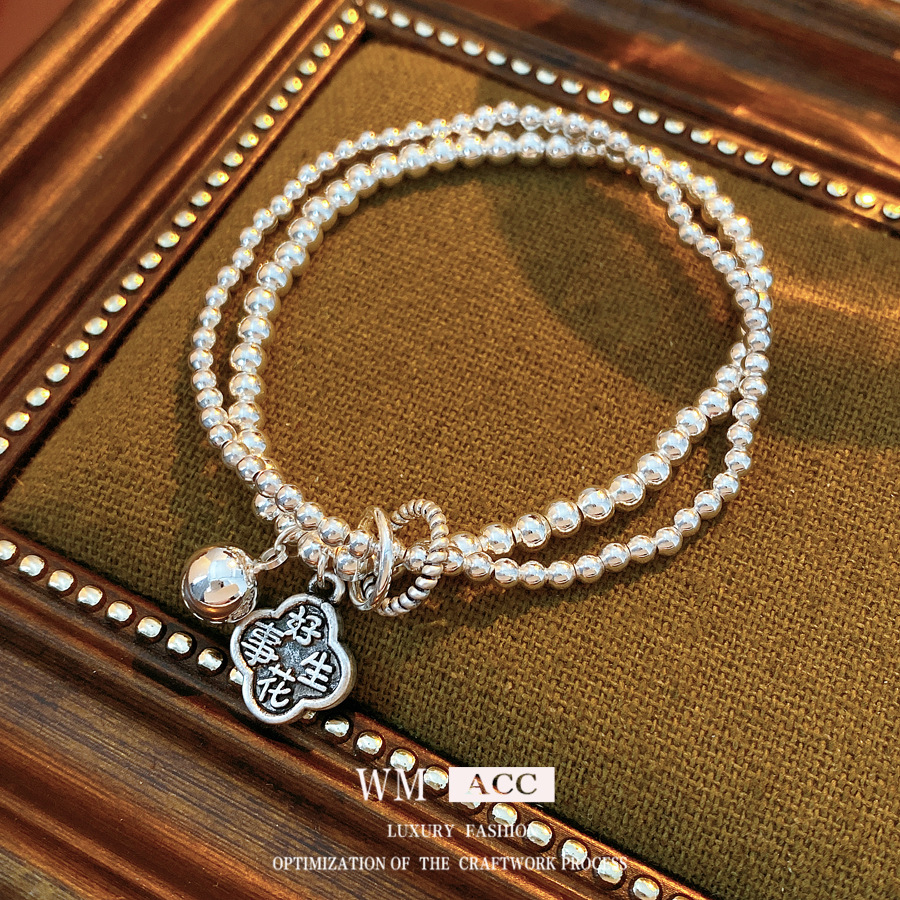 金属花朵串珠手链冷淡风时尚百搭手串轻奢感小众手饰