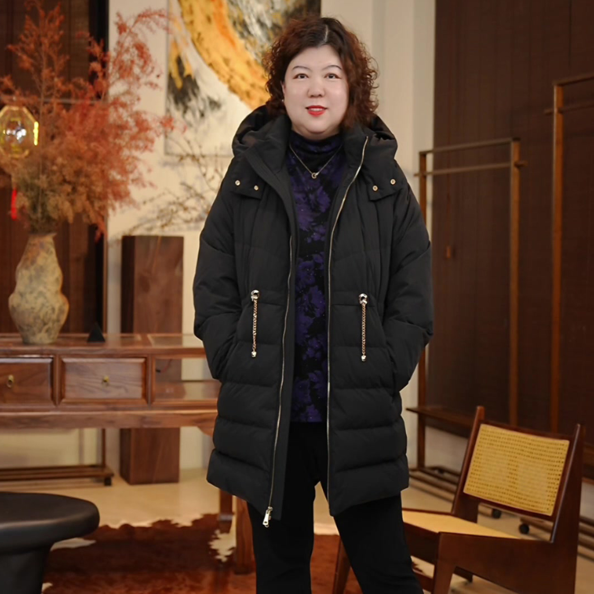 金雀绫【大小姐】设计款95白鹅绒保暖加宽加大羽绒服SZA4YW700