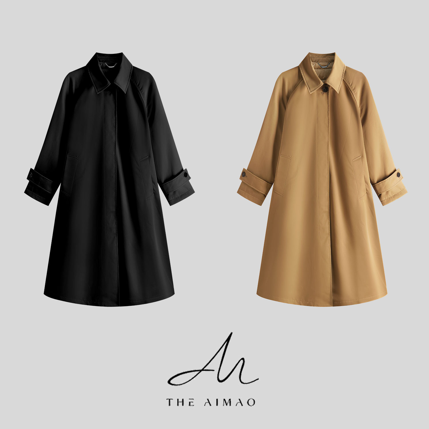 【THE AIMAO】都市暖行”高密抗风90白鹅绒保暖风衣式羽绒XYX82967