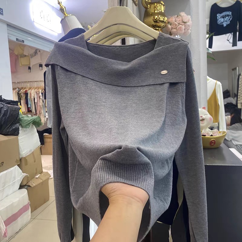 宽松显瘦【80-180斤】法式设计感针织上衣女秋冬气质减龄打底衫毛衣