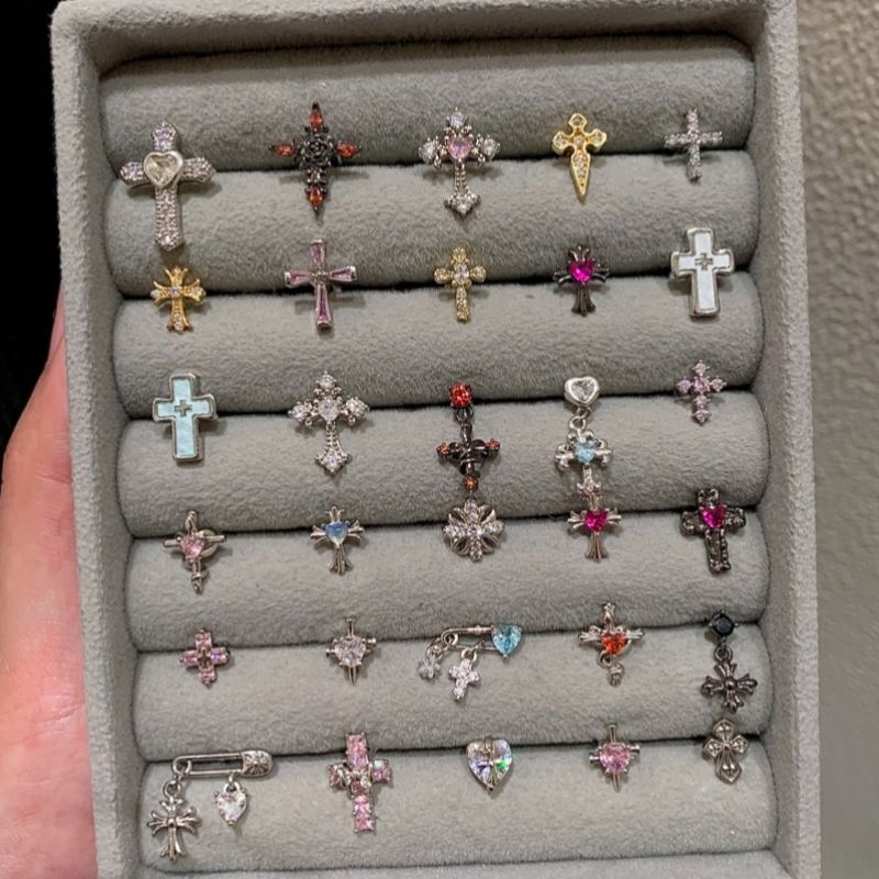 钛钢耳饰 RINGRING十字架耳钉女款耳骨钉饰品钛钢耳蜗钉精致耳饰