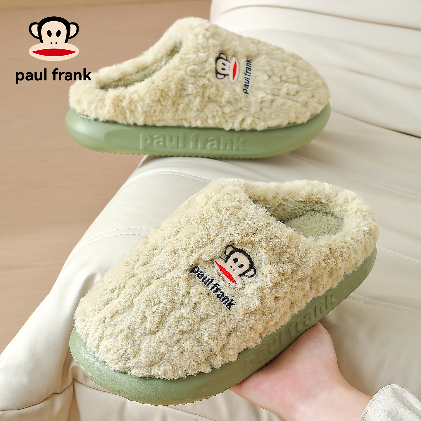 大嘴猴棉拖鞋男士拖鞋家居居家防滑拖鞋女款学生宿舍踩屎感月子鞋