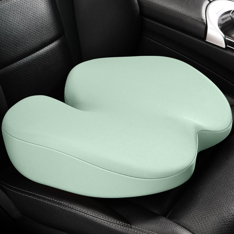 汽车坐垫四季记忆棉增高垫别克凯越昂科旗单座车载通用棉麻微蓝6e