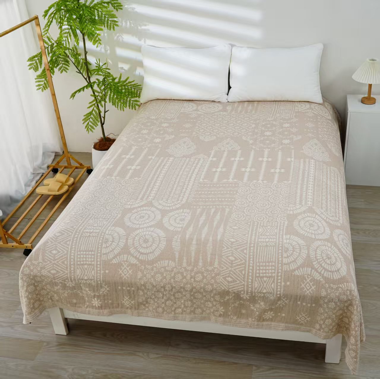 【微瑕波罗地亚】高端多功能工艺款四季用亲肤汉麻床盖毯