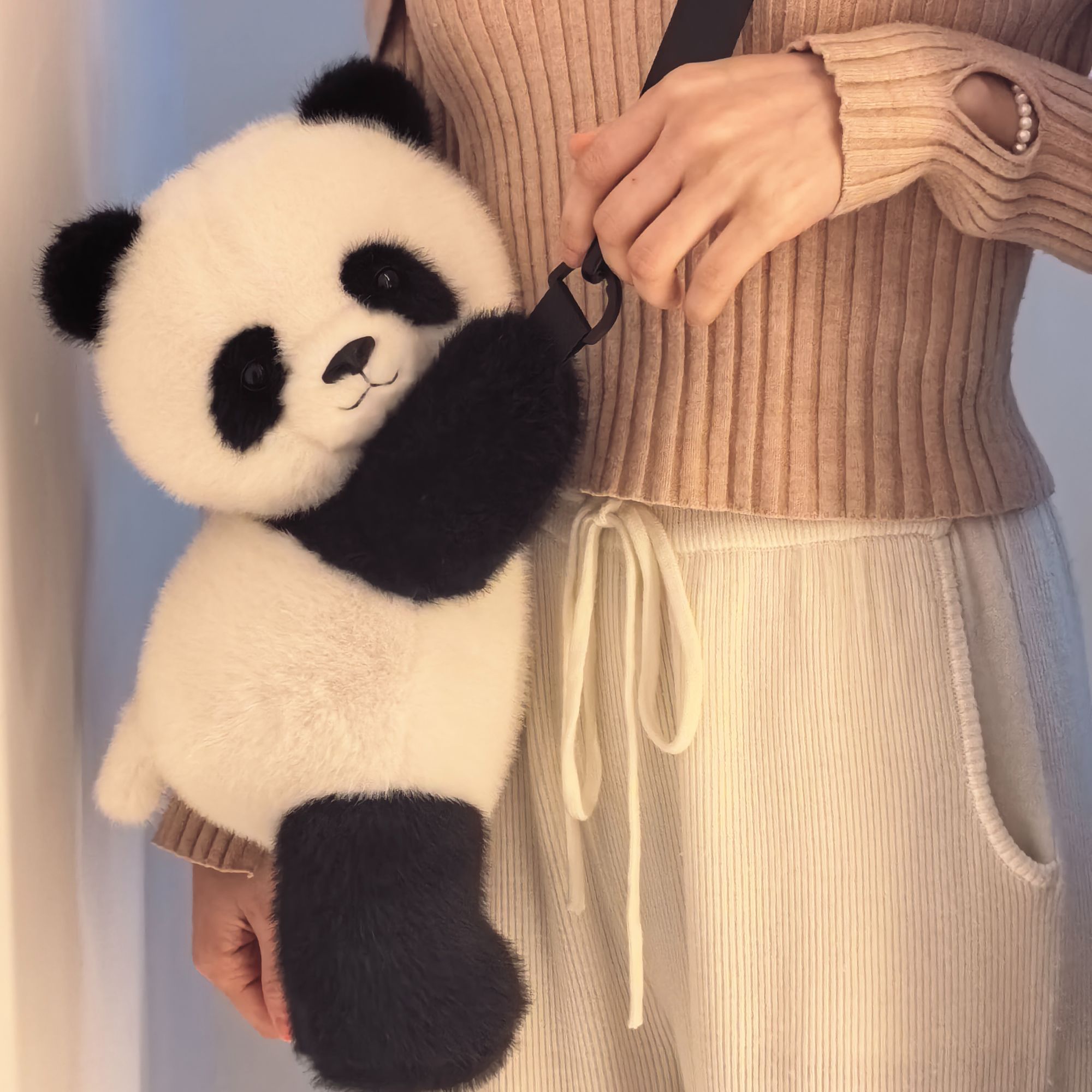 蜀龙博熊猫基地原创熊猫熊猫玩偶工厂可爱卡通小熊猫趴趴包玩偶