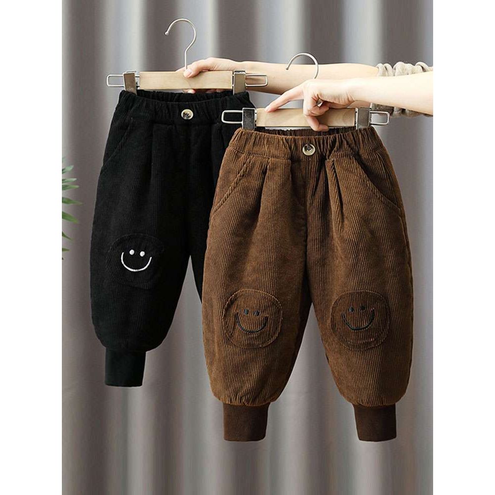 巴拉巴拉云朵男童加绒裤子2025冬装新款宝宝加厚保暖棉裤儿童灯芯