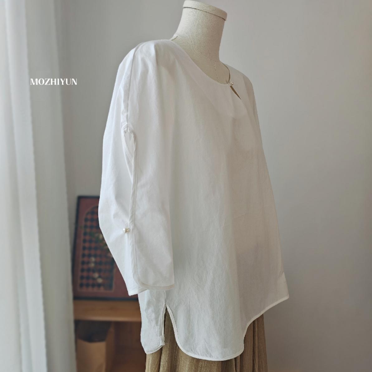 【净白】100纯棉设计感衬衣百搭衬衫