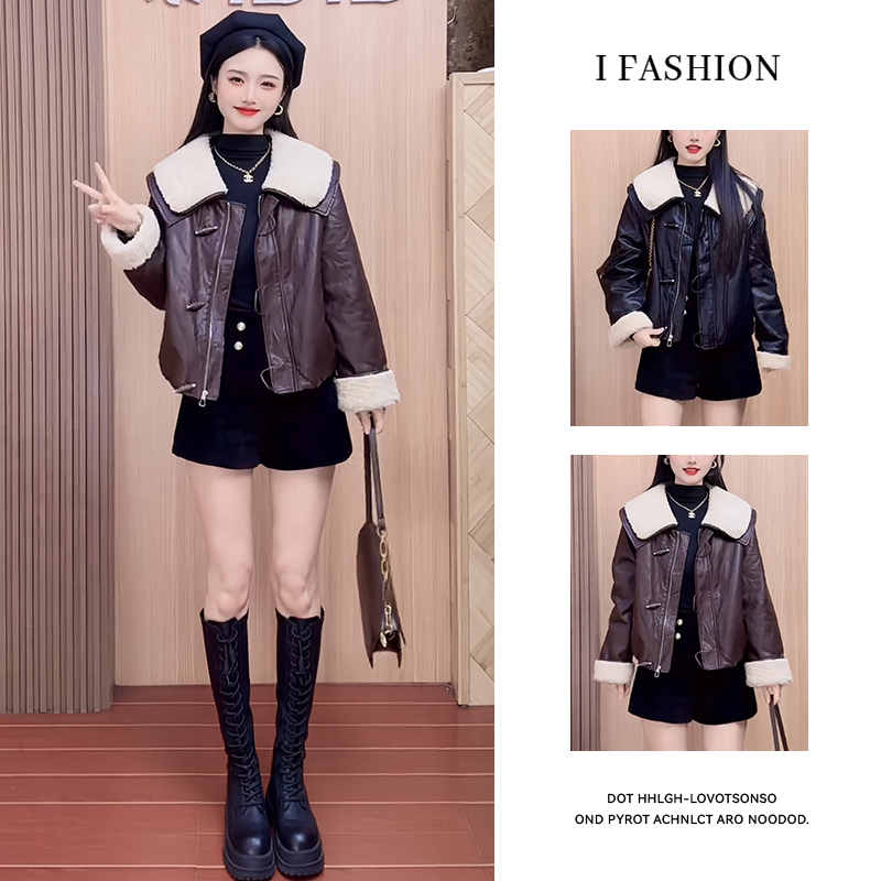 超好看气质炸街短款夹克上衣女2025冬季韩版通勤加绒加厚流行外套