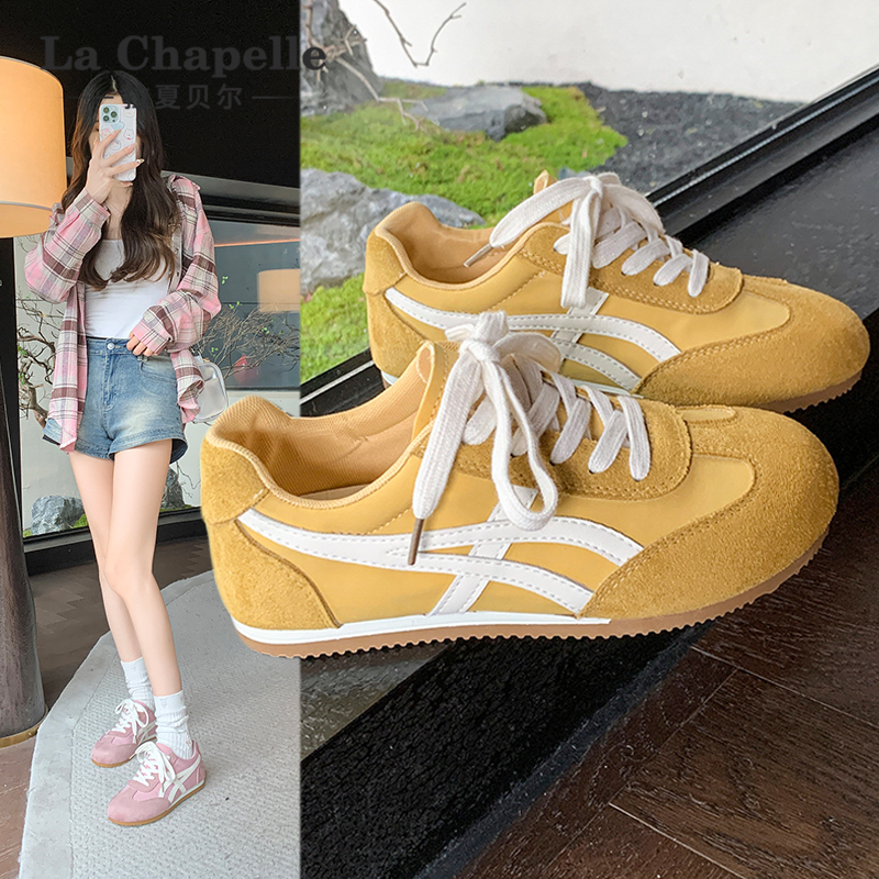 拉夏贝尔女款美式德训鞋秋冬新款增高爆款明星同款百搭运动板鞋子