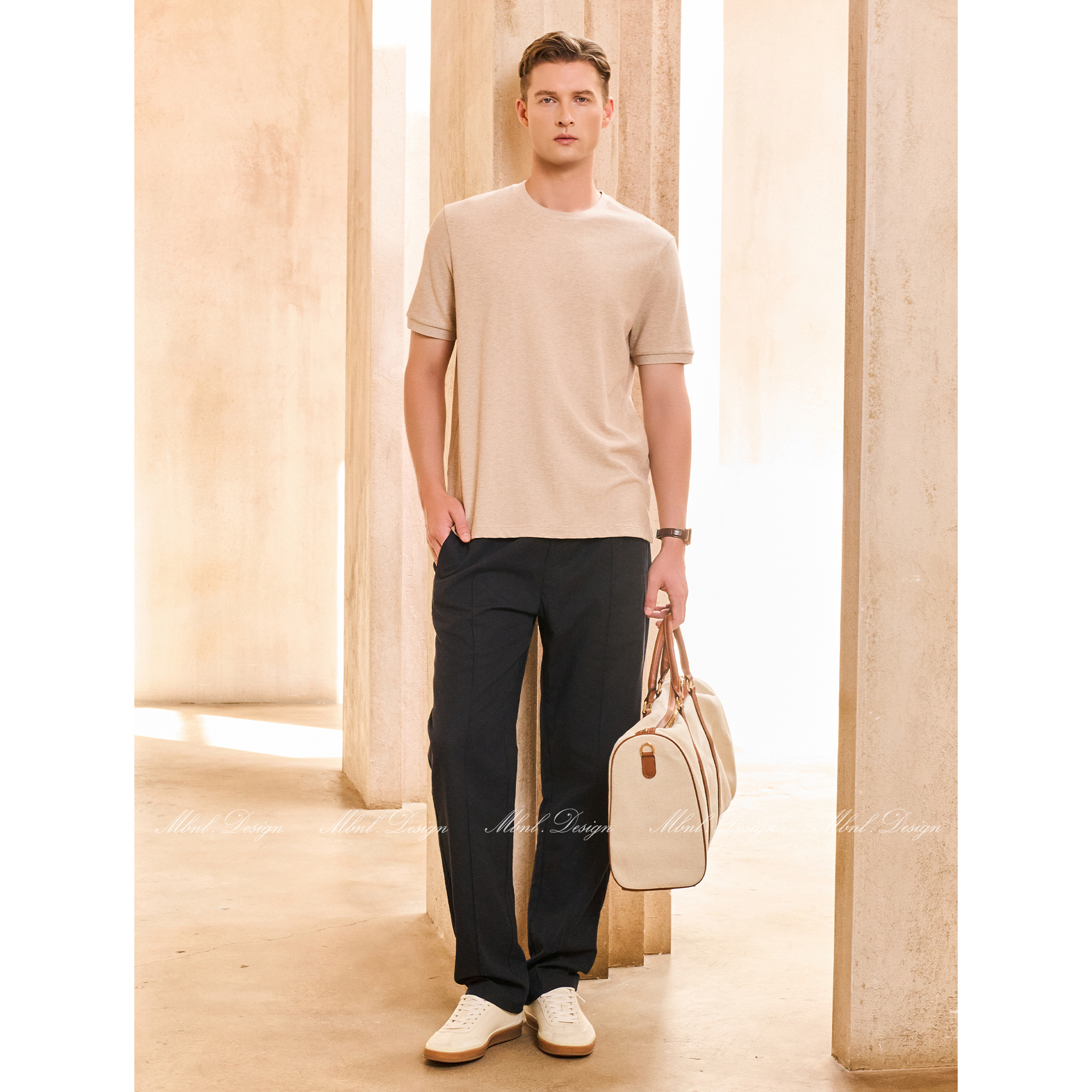 MBNL-F「漫游罗马」秦磊男装埃及棉麻混纺舒适透气休闲裤LL-WKZ2049