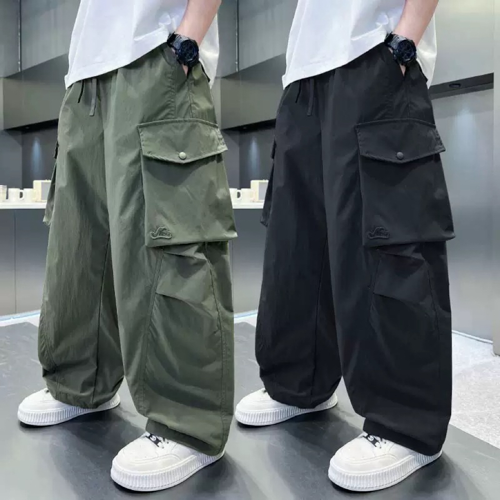 男童裤子春秋新款儿童宽松休闲工装裤中大童秋款潮牌潮酷弯刀裤