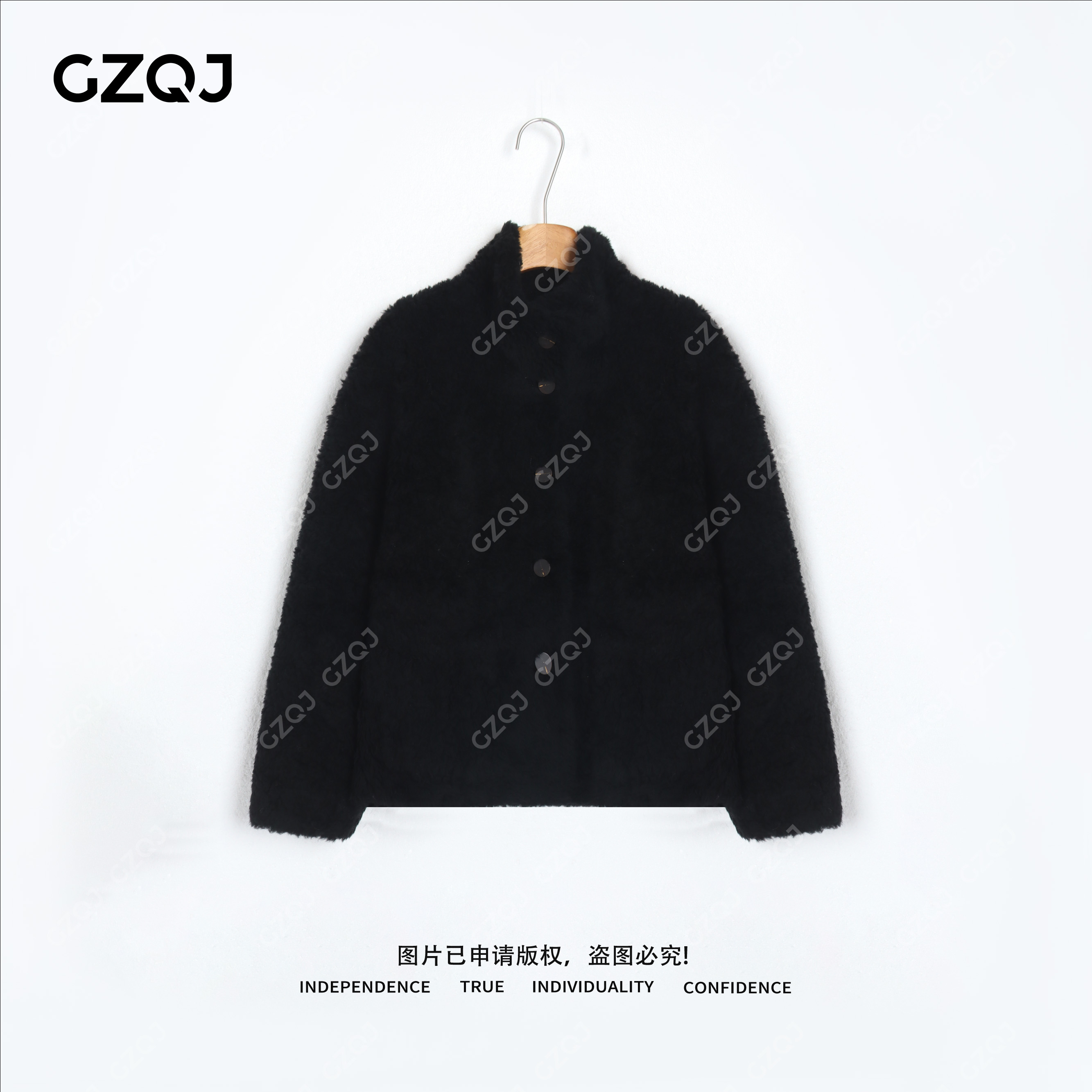 老琴私服【暗夜暖域】100羊毛时尚百搭加绒加厚翻领外套女冬款 0111