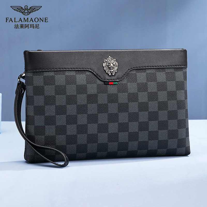 法莱阿玛尼轻奢爆款高端手包休闲百搭夹包新款休闲男包包时尚潮流