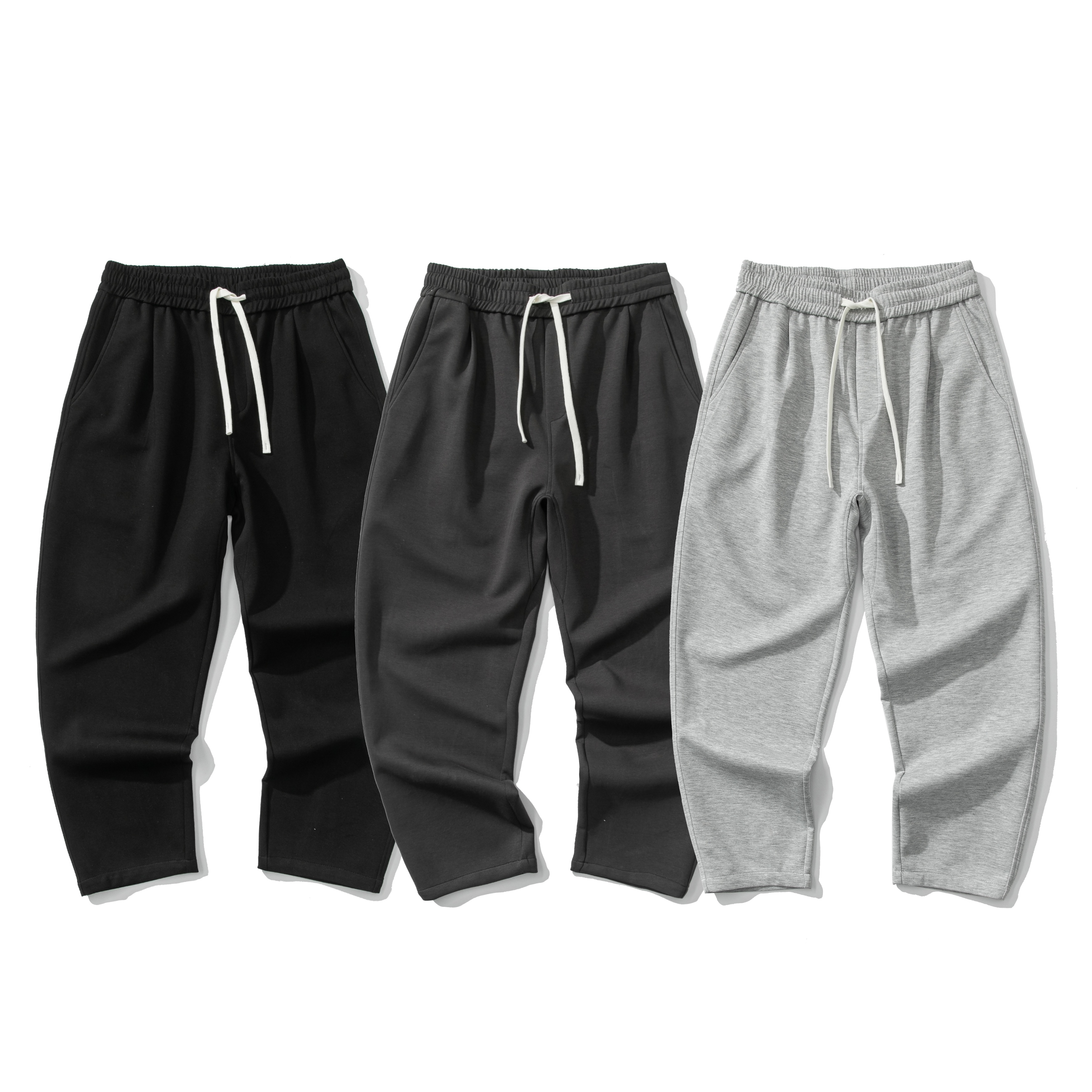 【300斤可穿】大码男款秋季卫裤宽松立体抗皱高弹休闲长裤灰