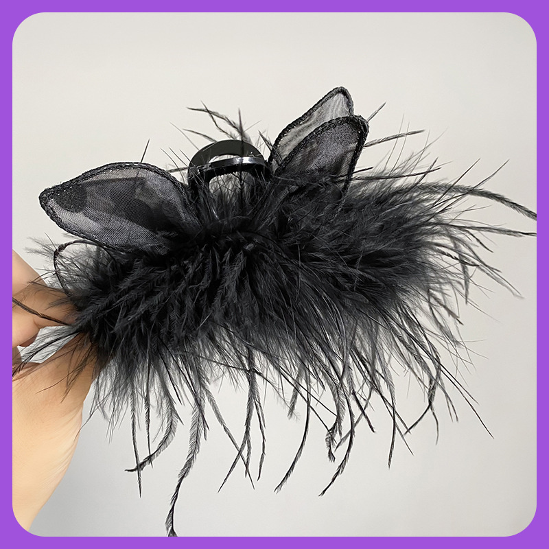 ins风大号抓夹猫耳造型合金材质可爱网红女发夹高级感鲨鱼夹