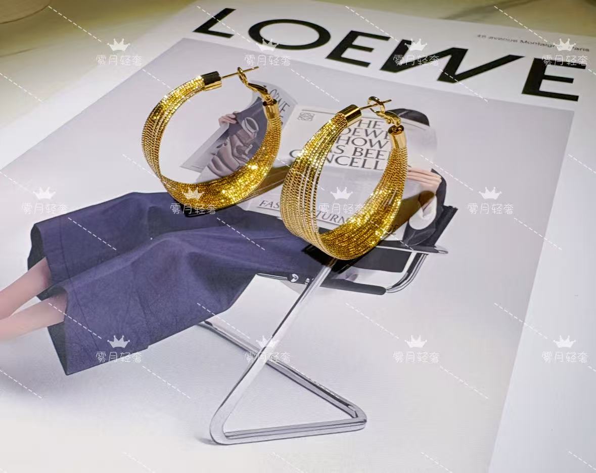 纯铜耳饰 时尚轻奢几何大耳圈简约百搭欧美风