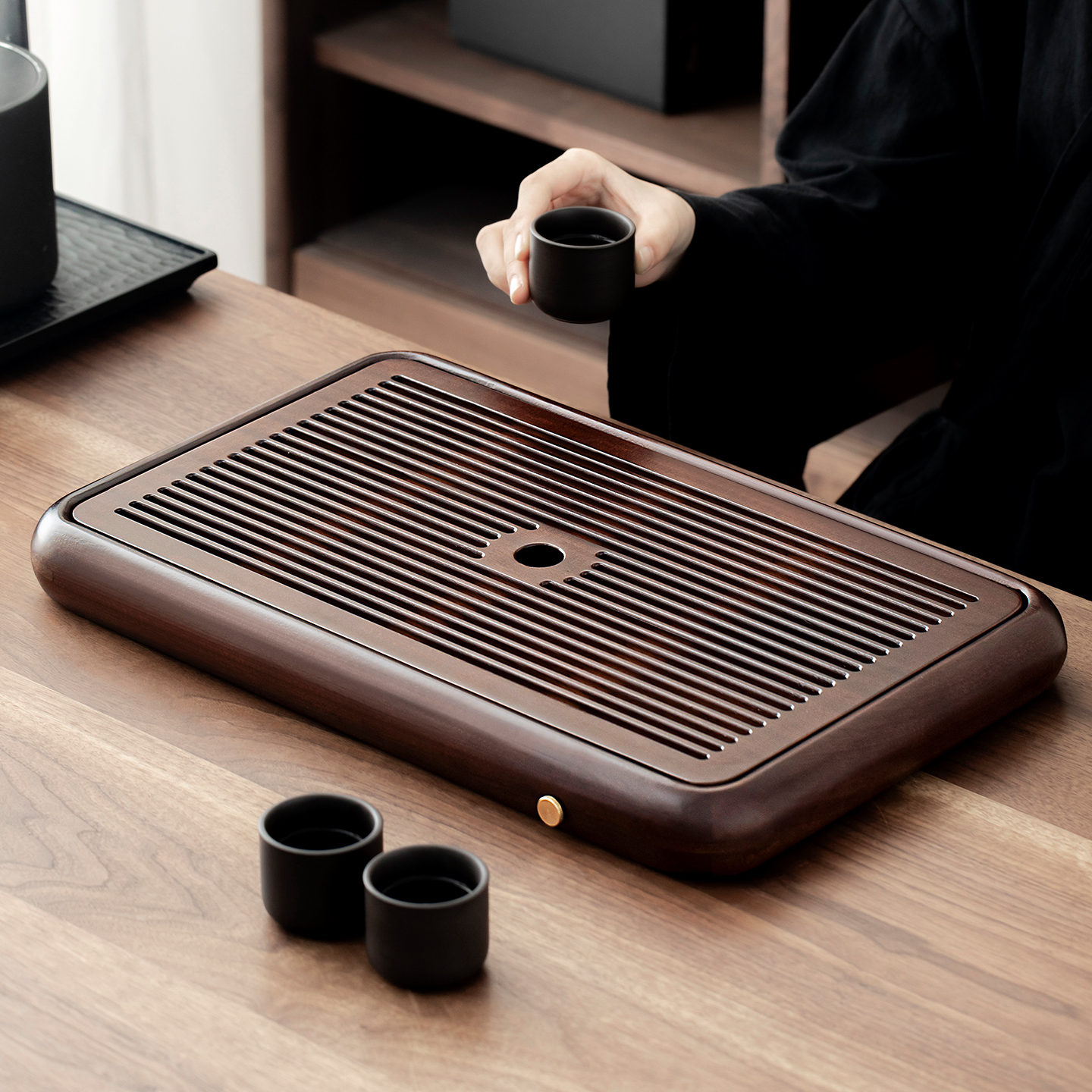 煌山花梨木茶盘家用2025新款高端小型储水干泡茶台茶托盘沥水盘d