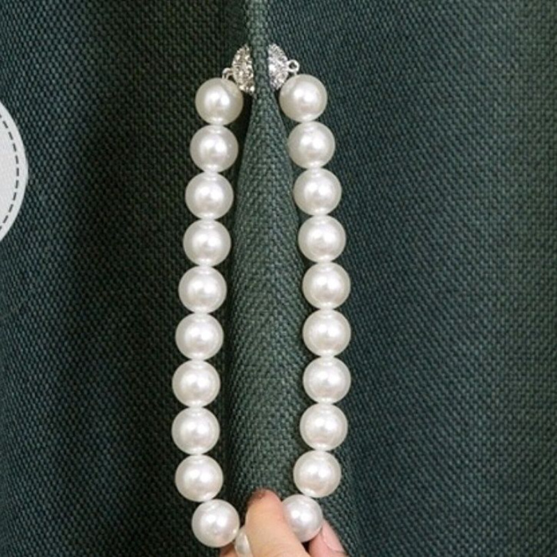 现代简约窗帘绑带ABS珍珠磁吸窗帘扣强磁绑窗帘绳子绑绳免打孔夹