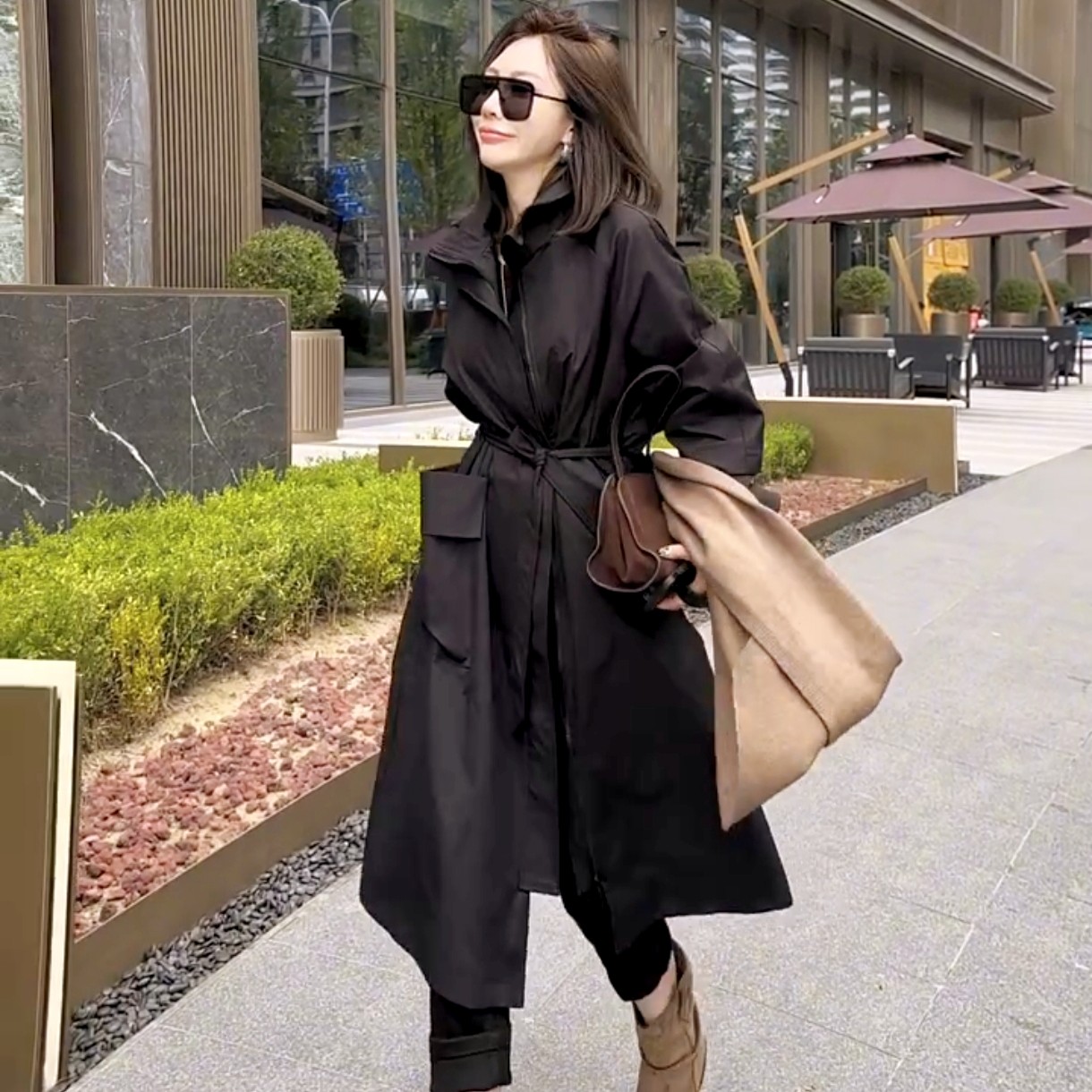 2025秋冬新款韩版时尚中长款风衣外套女气质通勤休闲百搭洋气大衣