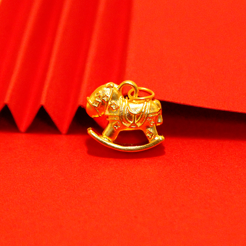 足金999配件木马小滴溜水贝黄金