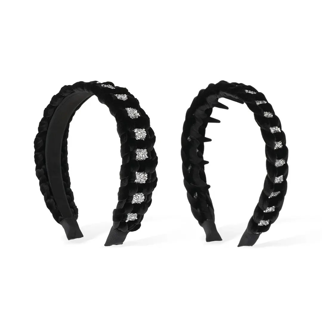 【永恒星河】高级手工编织碎钻爆闪麻花发箍高级感头箍发箍