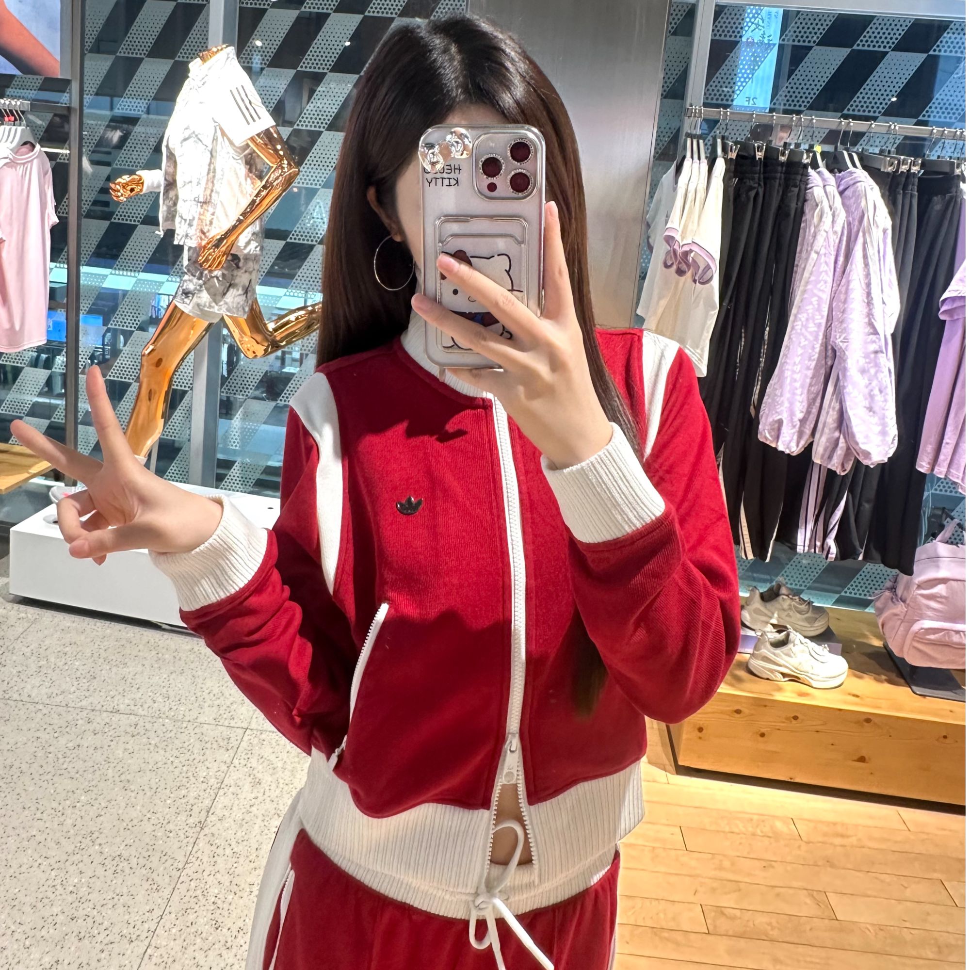 adidas/阿迪达斯CC SW TT W复古撞色针织时尚立领运动外套KG8221